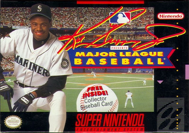 Ken Griffey Jr Major League Baseball box art for Super Nintendo